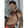 Breedwell Harnais Neo Camo Noir-orange Neon
